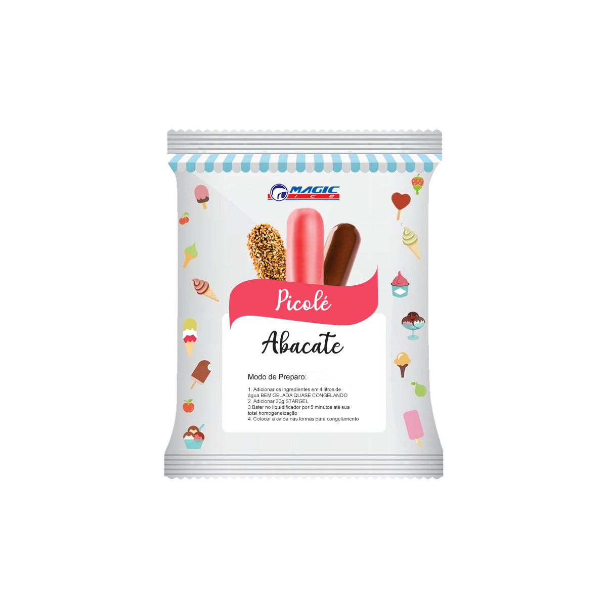 BASE PARA PICOLÉ BASE LEITE MAGIC ICE - SABOR ABACATE