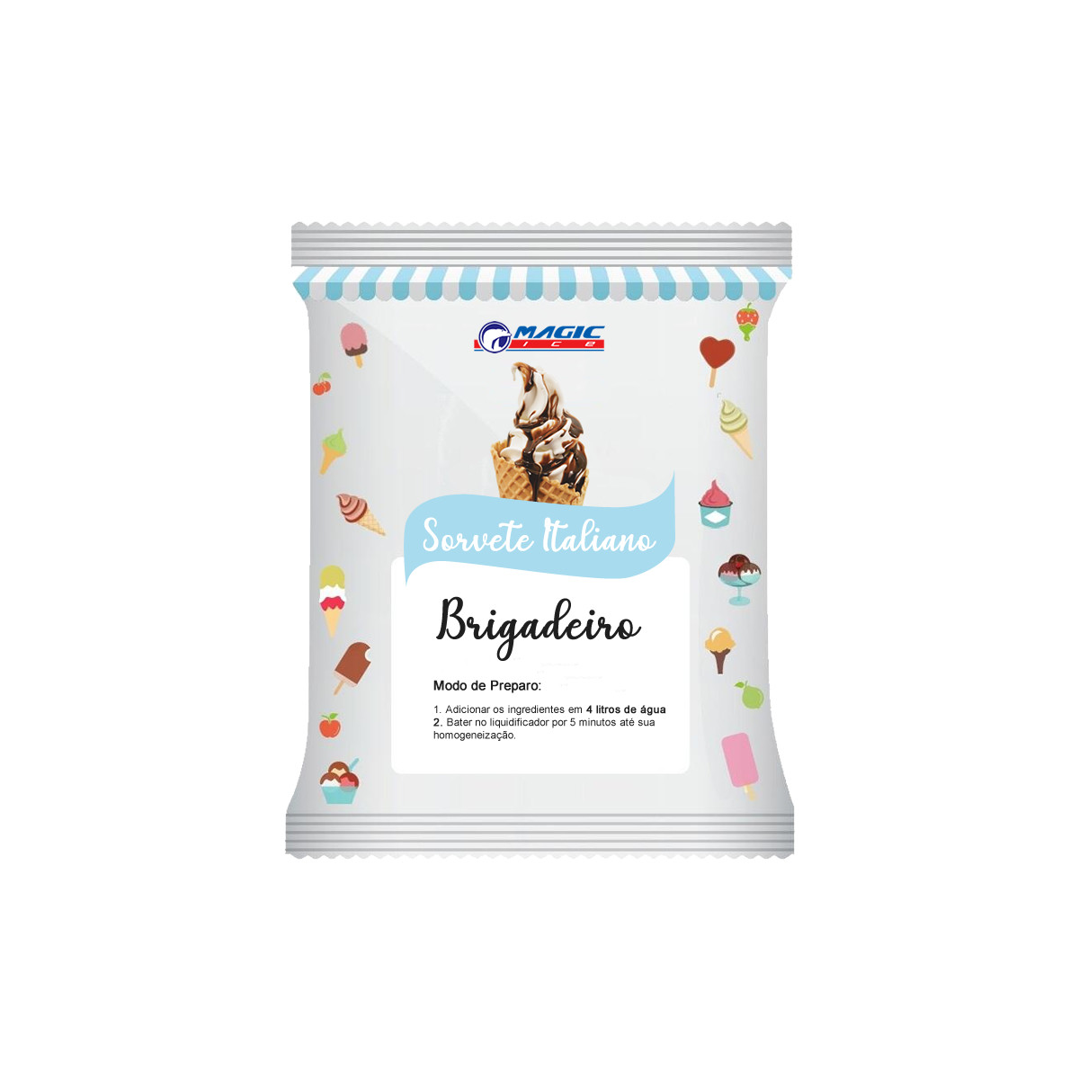 BASE PARA SORVETE ITALIANO E SOFT MAGIC ICE - SABOR BRIGADEIRO