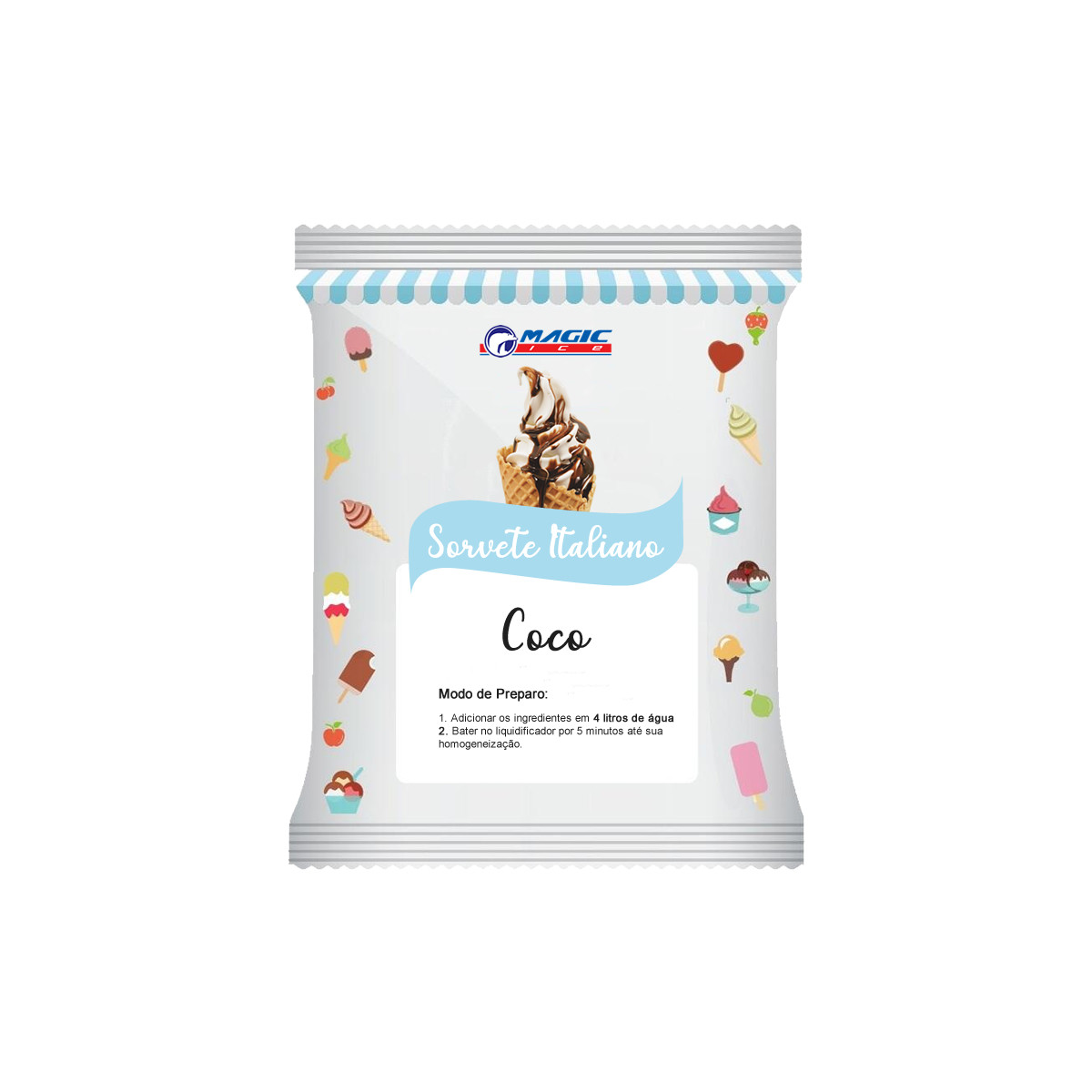 BASE PARA SORVETE ITALIANO E SOFT MAGIC ICE - SABOR COCO