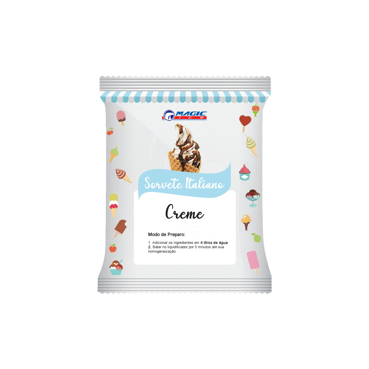 BASE PARA SORVETE ITALIANO E SOFT MAGIC ICE - SABOR CREME