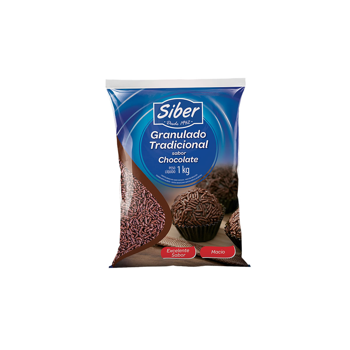 GRANULADO TRADICIONAL SIBER - SABOR CHOCOLATE - 1KG