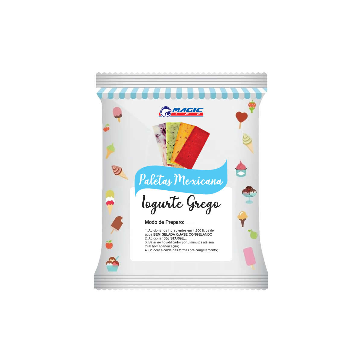 BASE PARA PALETA BASE LEITE MAGIC ICE - SABOR IOGURTE GREGO