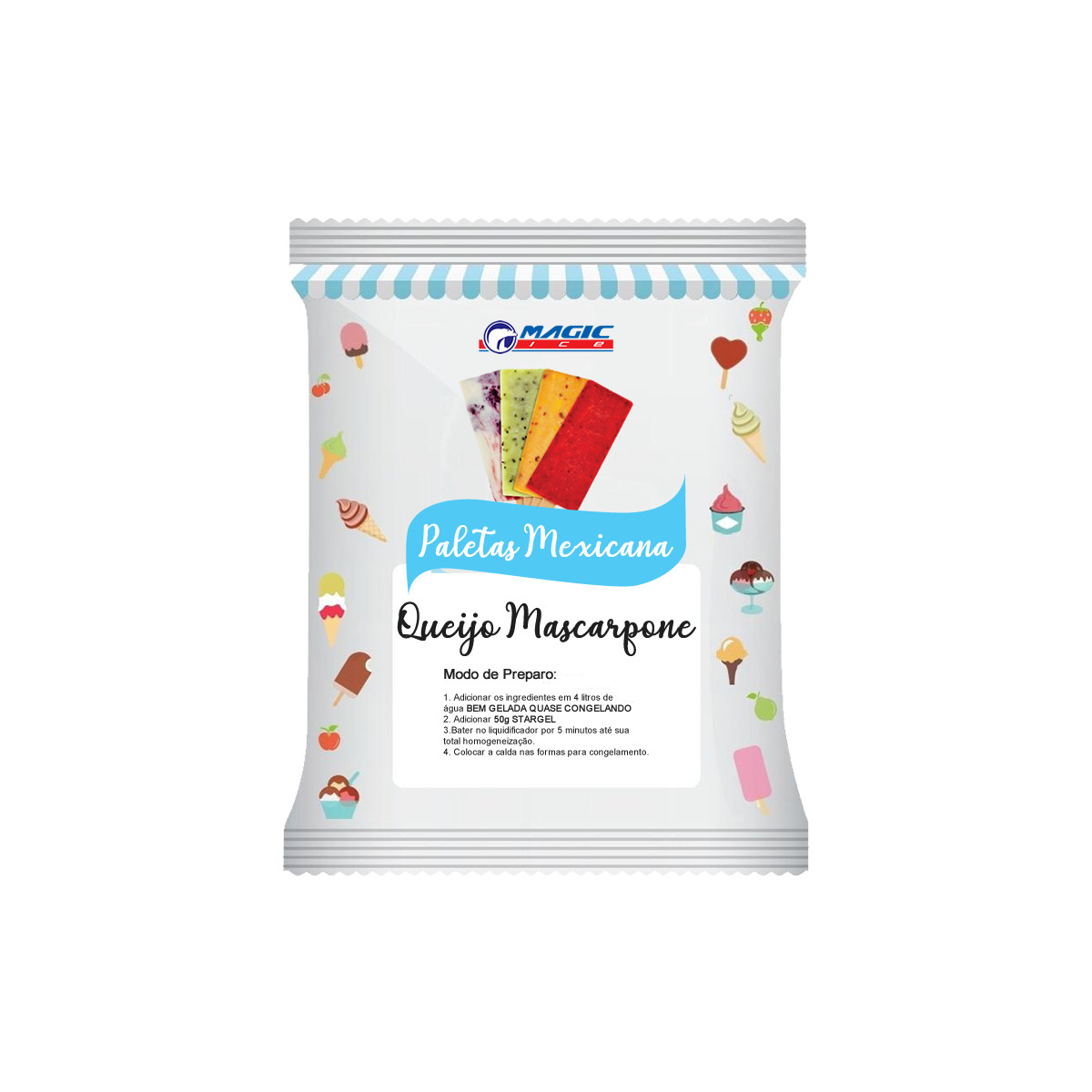 BASE PARA PALETA BASE LEITE MAGIC ICE - SABOR QUEIJO MASCARPONE