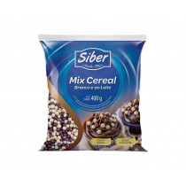 MIX CEREAL SIBER - SABOR CHOCOLATE AO LEITE E BRANCO 400G