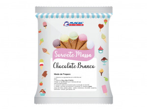 BASE PARA SORVETE MASSA MAGIC ICE - SABOR CHOCOLATE BRANCO