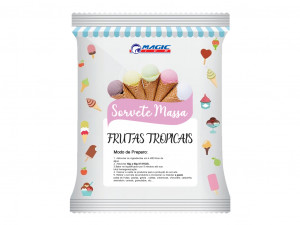 BASE PARA SORVETE MASSA MAGIC ICE - SABOR FRUTAS TROPICAIS