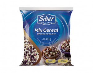 MIX CEREAL SIBER - SABOR CHOCOLATE AO LEITE E BRANCO 400G